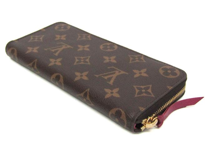Portafoglio Louis Vuitton Monogram Clemence Marrone Fuschia - vista 2