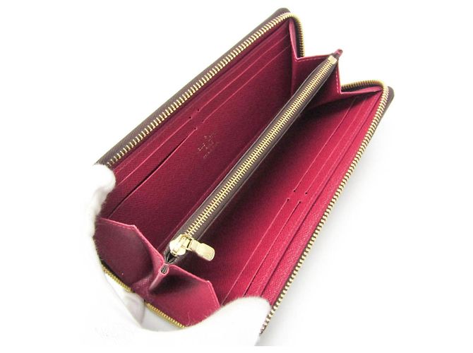 Portafoglio Louis Vuitton Monogram Clemence Marrone Fuschia - vista 3