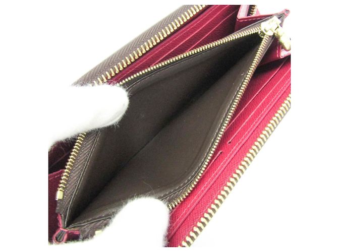 Portafoglio Louis Vuitton Monogram Clemence Marrone Fuschia - vista 4