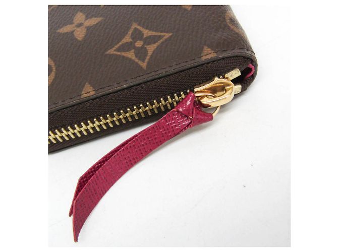 Portafoglio Louis Vuitton Monogram Clemence Marrone Fuschia - vista 6