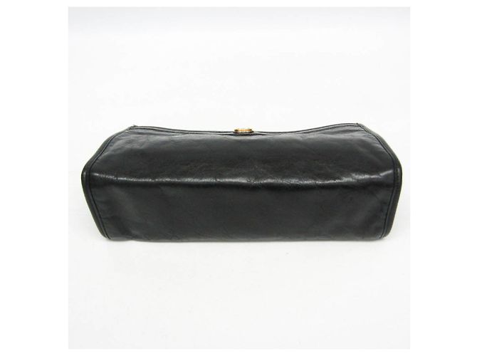 Clutch in pelle con logo Interlocking Gucci Nero - vista 4