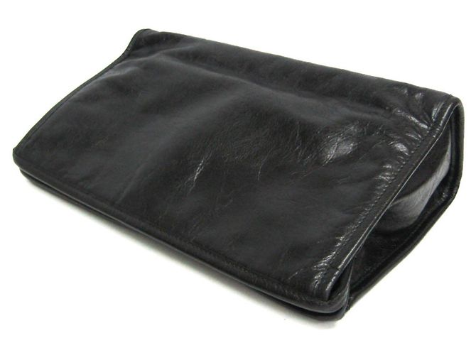 Clutch in pelle con logo Interlocking Gucci Nero - vista 5