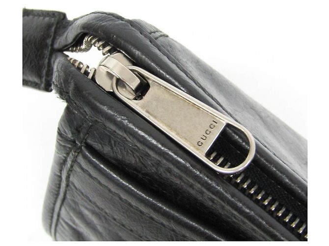 Clutch in pelle con logo Interlocking Gucci Nero - vista 7