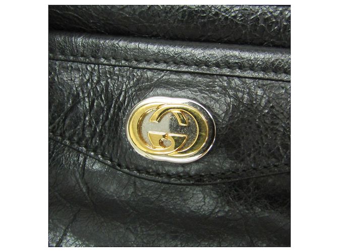 Clutch in pelle con logo Interlocking Gucci Nero - vista 8
