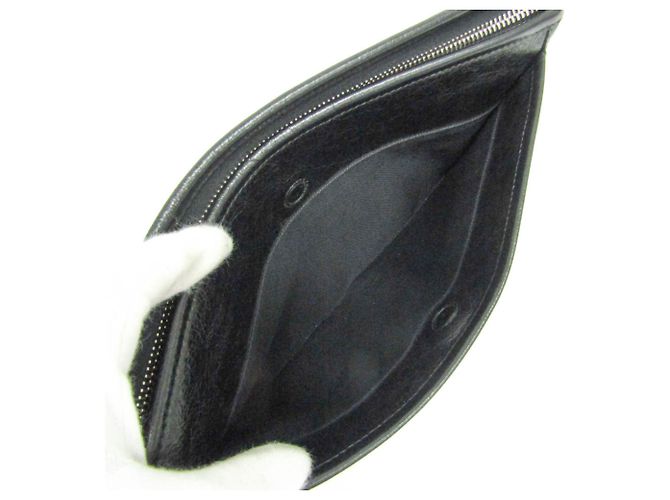 Clutch in pelle con logo Interlocking Gucci Nero - vista 9