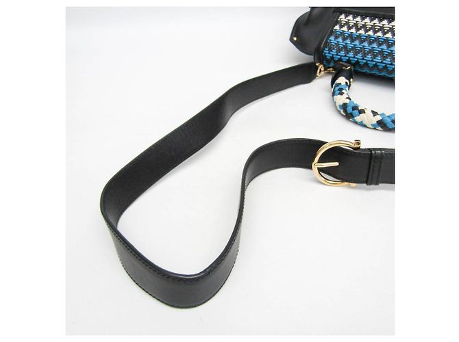 Borsa Salvatore Ferragamo Gancini Sophia DH-21 G175 Nero Bianco Blu - vista 11