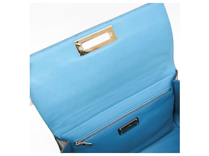 Borsa Salvatore Ferragamo Gancini Sophia DH-21 G175 Nero Bianco Blu - vista 13