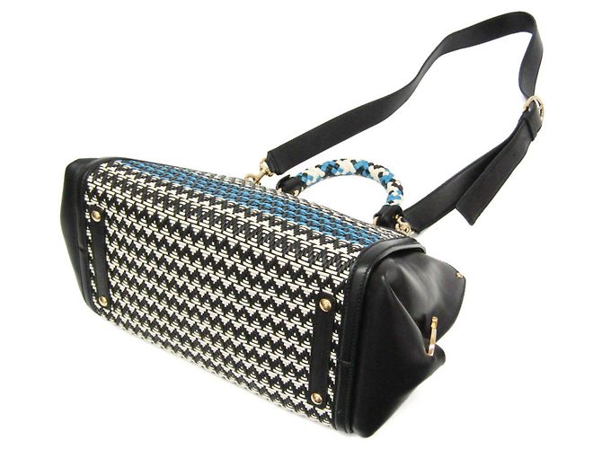 Borsa Salvatore Ferragamo Gancini Sophia DH-21 G175 Nero Bianco Blu - vista 3