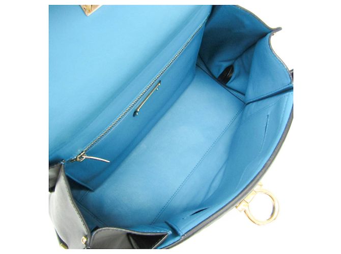 Borsa Salvatore Ferragamo Gancini Sophia DH-21 G175 Nero Bianco Blu - vista 4