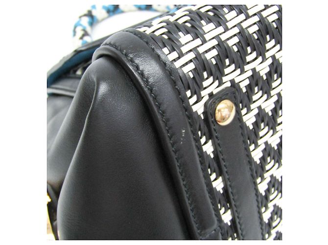 Borsa Salvatore Ferragamo Gancini Sophia DH-21 G175 Nero Bianco Blu - vista 5