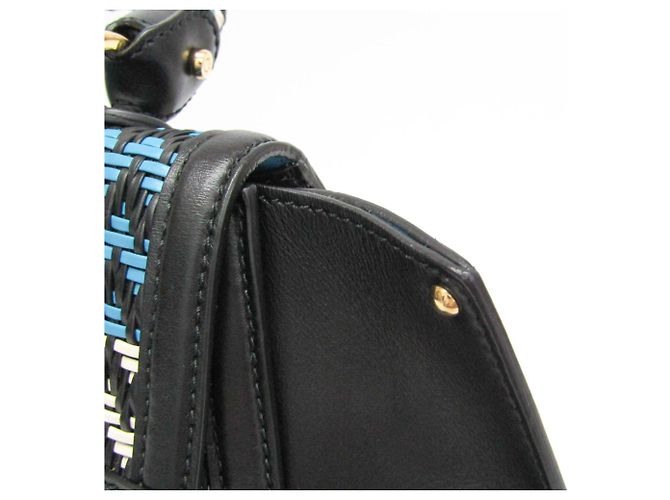 Borsa Salvatore Ferragamo Gancini Sophia DH-21 G175 Nero Bianco Blu - vista 7