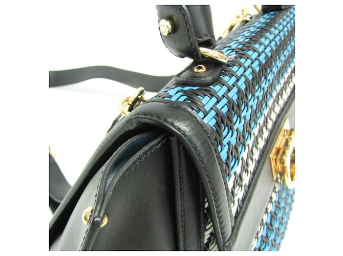 Borsa Salvatore Ferragamo Gancini Sophia DH-21 G175 Nero Bianco Blu - vista 9