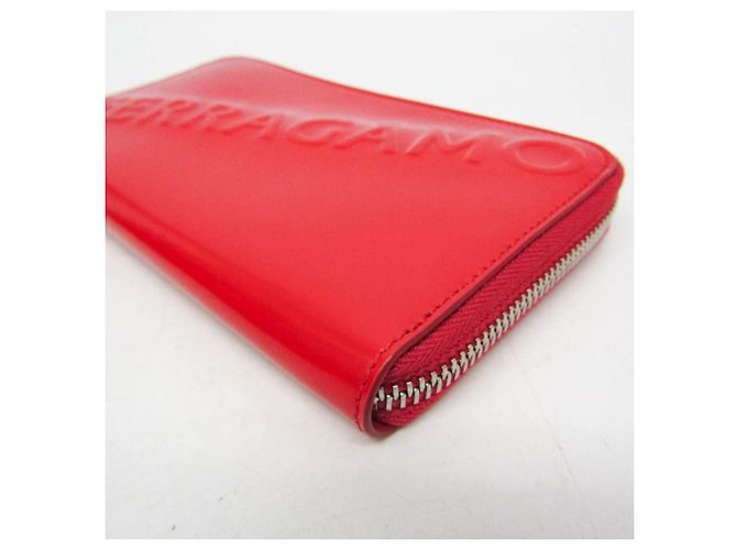 Cartera bi-fold de charol rojo Salvatore Ferragamo Roja - vista 8