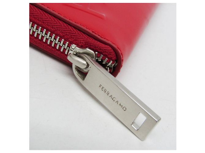Cartera bi-fold de charol rojo Salvatore Ferragamo Roja - vista 9