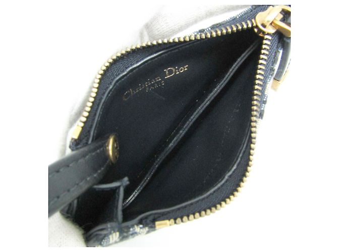 Monedero Oblique Saddle Christian Dior Beige Azul marino - vista 3