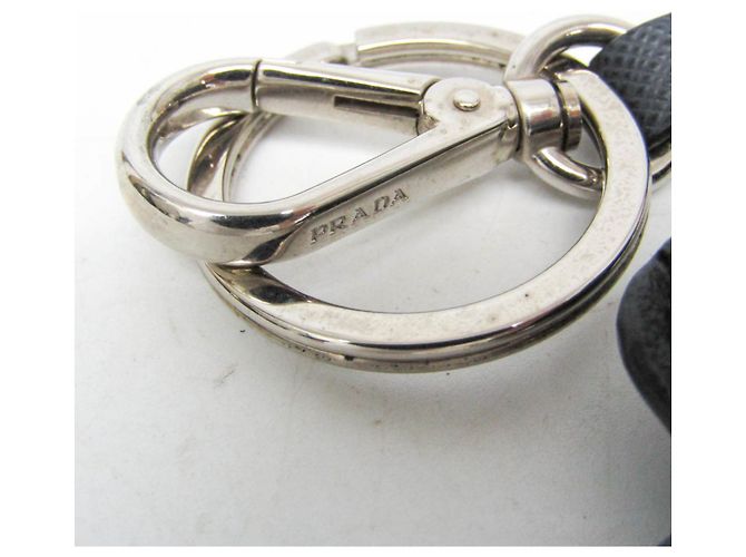 Prada Saffiano Robot Key Ring Coin Purse Silvery Navy blue - view 16