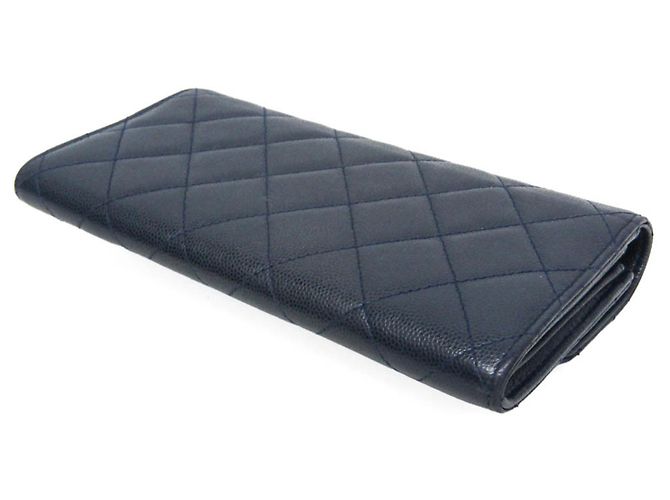 Chanel Matelasse Coco Rock Long Wallet Marineblau - Ansicht 3