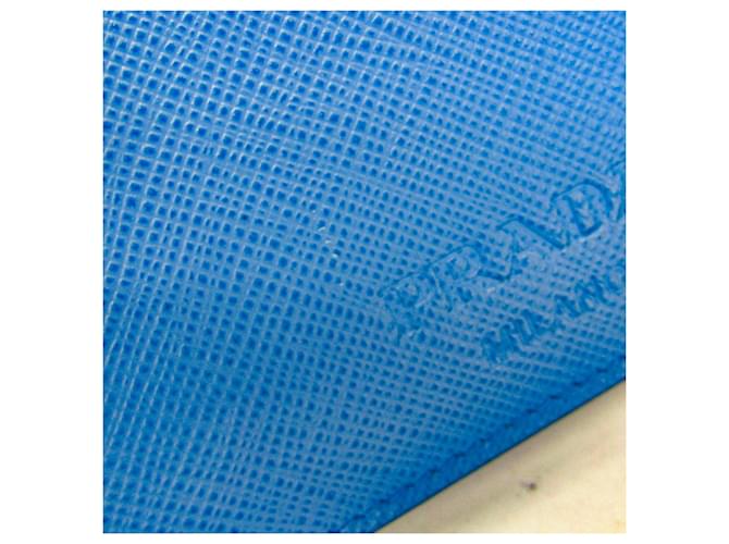 Prada Saffiano Lock 2ZH098 Mini Pouch Blu - vista 10