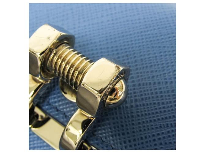Prada Saffiano Lock 2ZH098 Mini Pouch Blu - vista 8