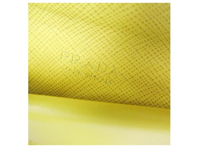 Portafoglio monete in pelle Saffiano Prada giallo - vista 10
