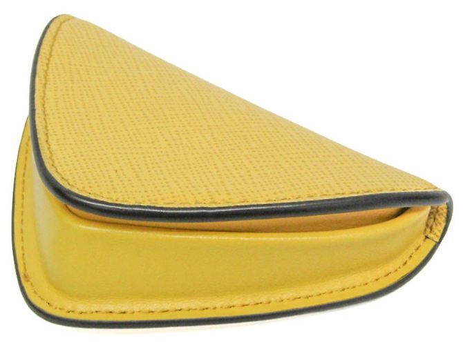 Portafoglio monete in pelle Saffiano Prada giallo - vista 3