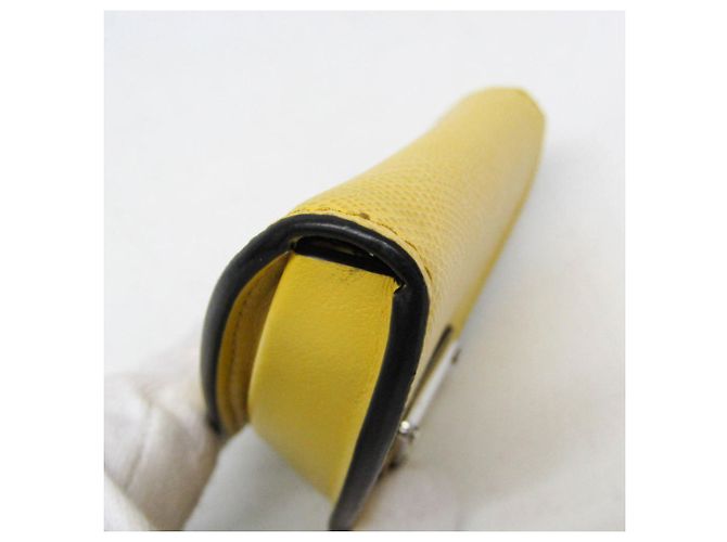 Portafoglio monete in pelle Saffiano Prada giallo - vista 6