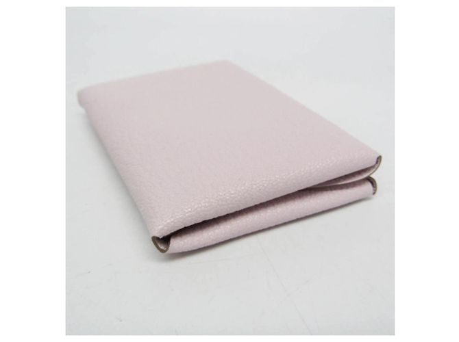 Hermès Portacarte in pelle di capra Hermes Calvi Duo Rosa Chiaro - vista 6