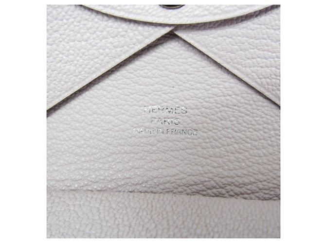 Hermès Portacarte in pelle di capra Hermes Calvi Duo Rosa Chiaro - vista 9