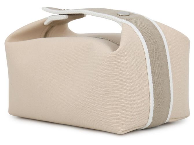 Hermès Pochette Kara Hermes in tela beige - vista 2