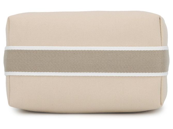 Hermès Pochette Kara Hermes in tela beige - vista 3