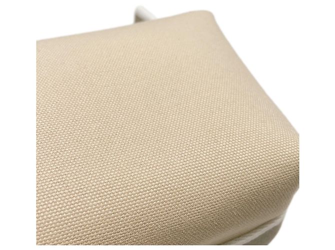 Hermès Pochette Kara Hermes in tela beige - vista 6