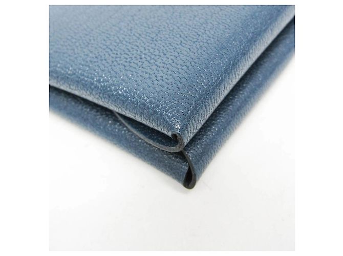 Hermès Tarjetero de piel de cabra Hermes Calvi Duo Azul marino - vista 6