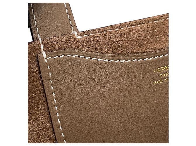 Hermès Borsa Tote Hermes Kara In the Loop 18 in Etoupe Gray Taupe - vista 10