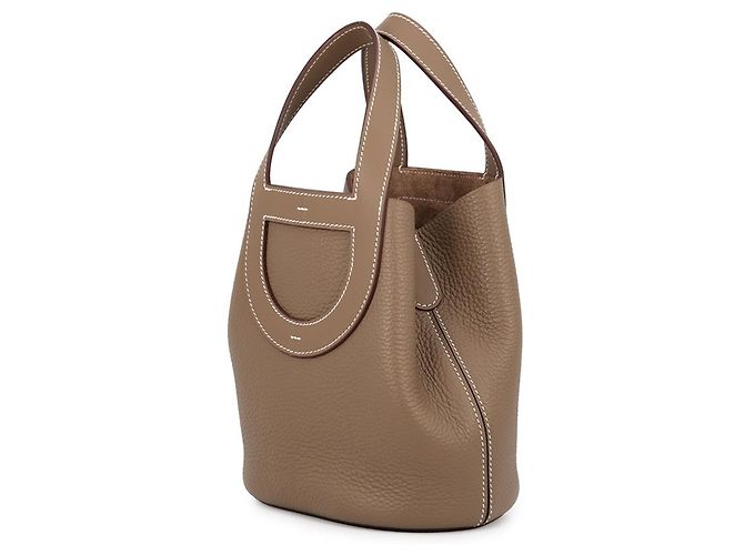 Hermès Borsa Tote Hermes Kara In the Loop 18 in Etoupe Gray Taupe - vista 2