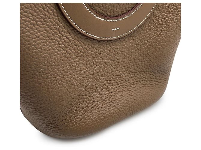 Hermès Borsa Tote Hermes Kara In the Loop 18 in Etoupe Gray Taupe - vista 6