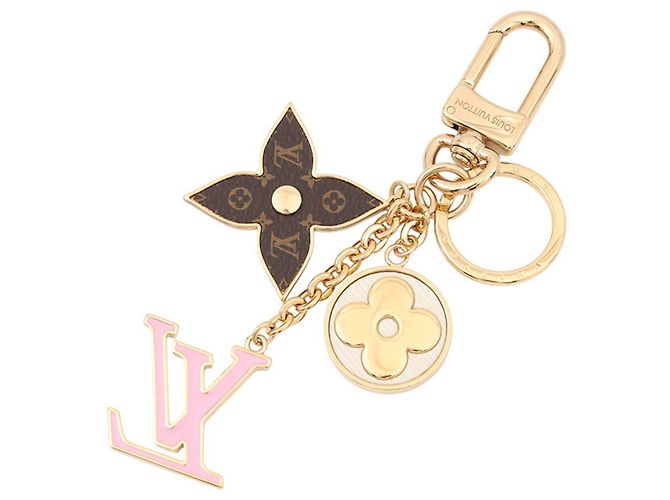 Portachiavi in tela Monogram Louis Vuitton Marrone Rosa - vista 3