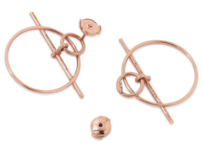 Hermès Pendientes Kara Stud en oro rosa de 18K Hermes - vista 3