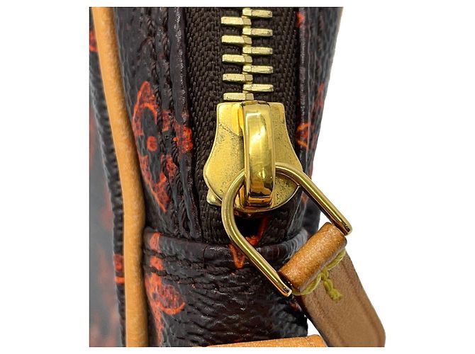 Borsa a Spalla Louis Vuitton Monogram Marrone Arancione - vista 11