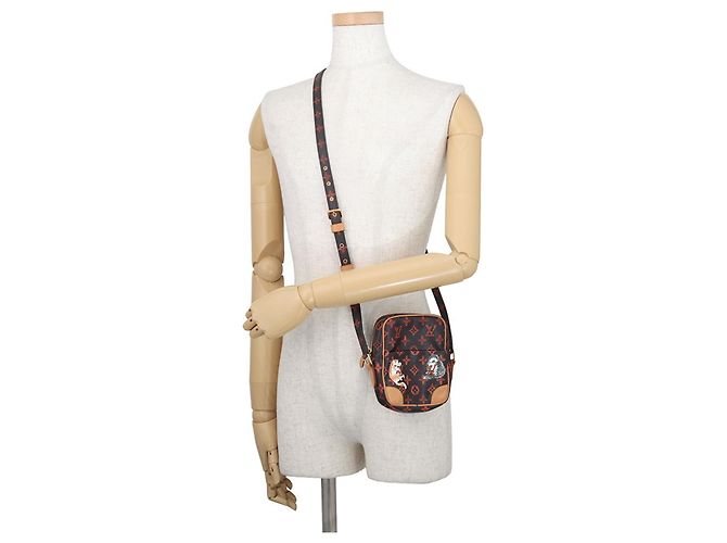 Borsa a Spalla Louis Vuitton Monogram Marrone Arancione - vista 6