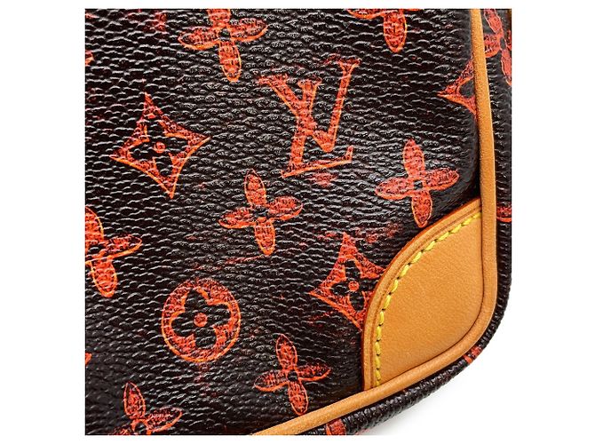 Borsa a Spalla Louis Vuitton Monogram Marrone Arancione - vista 9