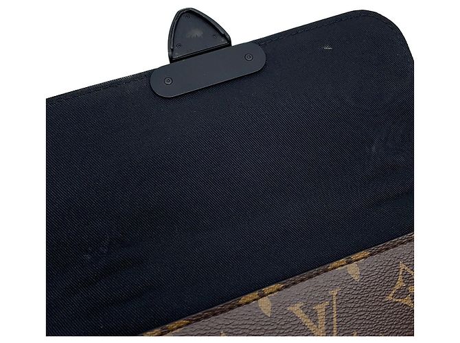 Borsa a tracolla Louis Vuitton Monogram Macassar S-Lock Nero - vista 11