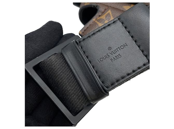 Borsa a tracolla Louis Vuitton Monogram Macassar S-Lock Nero - vista 16