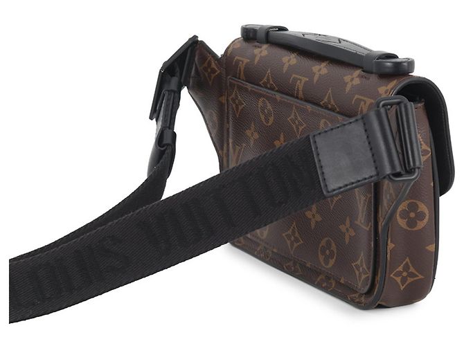 Borsa a tracolla Louis Vuitton Monogram Macassar S-Lock Nero - vista 3
