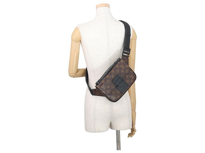 Borsa a tracolla Louis Vuitton Monogram Macassar S-Lock Nero - vista 5