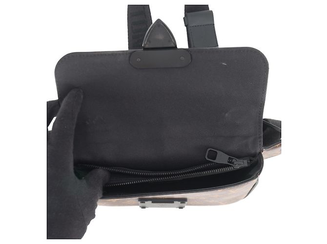 Borsa a tracolla Louis Vuitton Monogram Macassar S-Lock Nero - vista 7