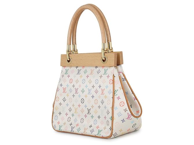 Borsa Louis Vuitton Monogram Multicolor Satin Abelia Bianco - vista 2