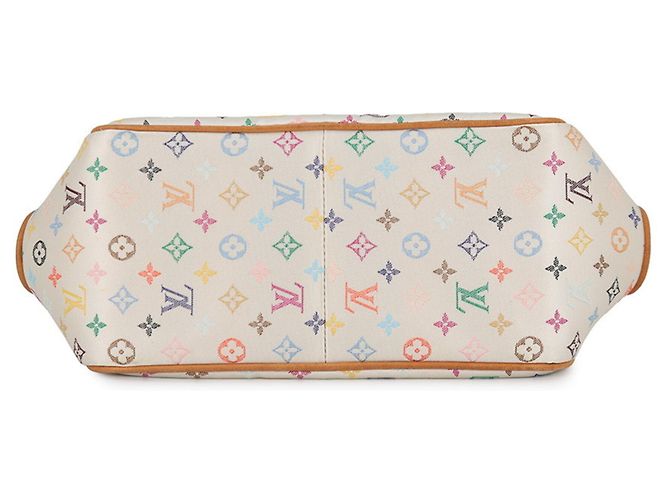 Borsa Louis Vuitton Monogram Multicolor Satin Abelia Bianco - vista 3
