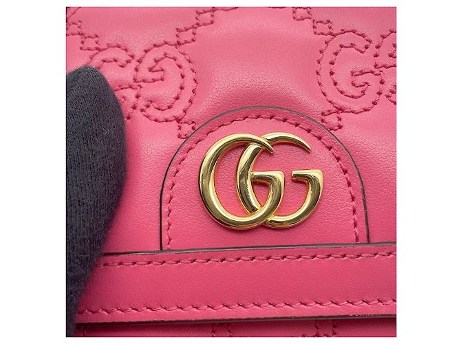 Portafoglio Bi-fold Gucci in pelle rosa - vista 10