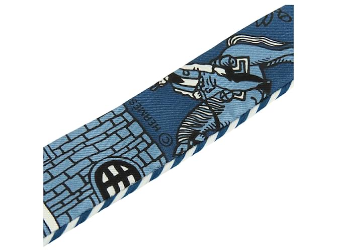 Hermès Blue Doll Candy Seidentuch Twilly Blau Marineblau - Ansicht 6