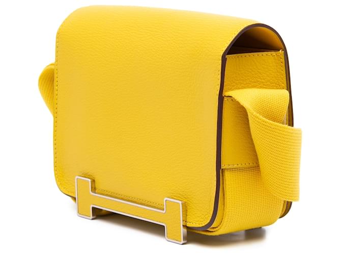 Hermès Geta in chevre Mysore giallo - vista 2